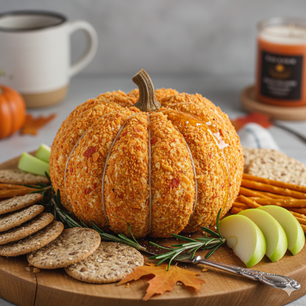 Adorable Pumpkin-Shaped Cheese Ball: The Ultimate Fall Appetizer
