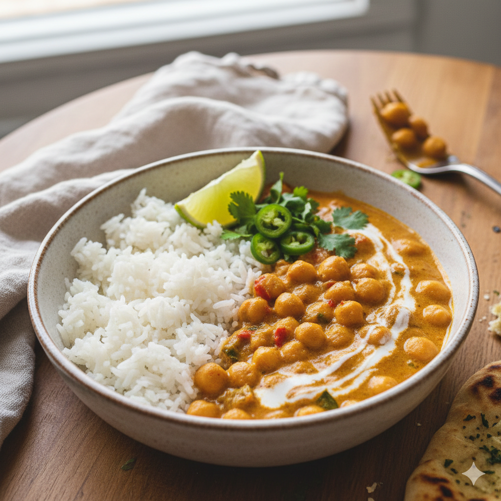 Vegan Coconut Curry & Chickpea Bowls