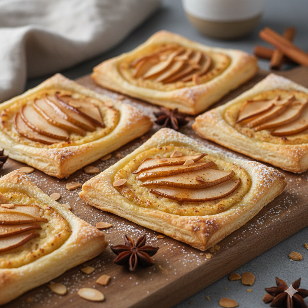 Spiced Pear & Almond Puff Pastry Tarts: An Elegant Autumn Delight