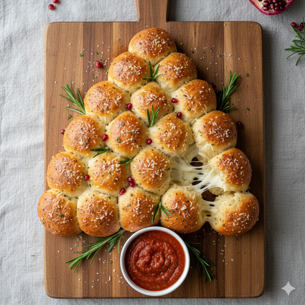 Pull-Apart Cheesy Christmas Tree Bread: The Ultimate Holiday Centerpiece