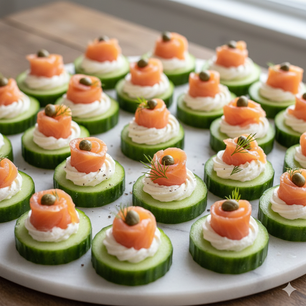Smoked Salmon & Cream Cheese Cucumber Bites: The Ultimate Elegant Appetizer