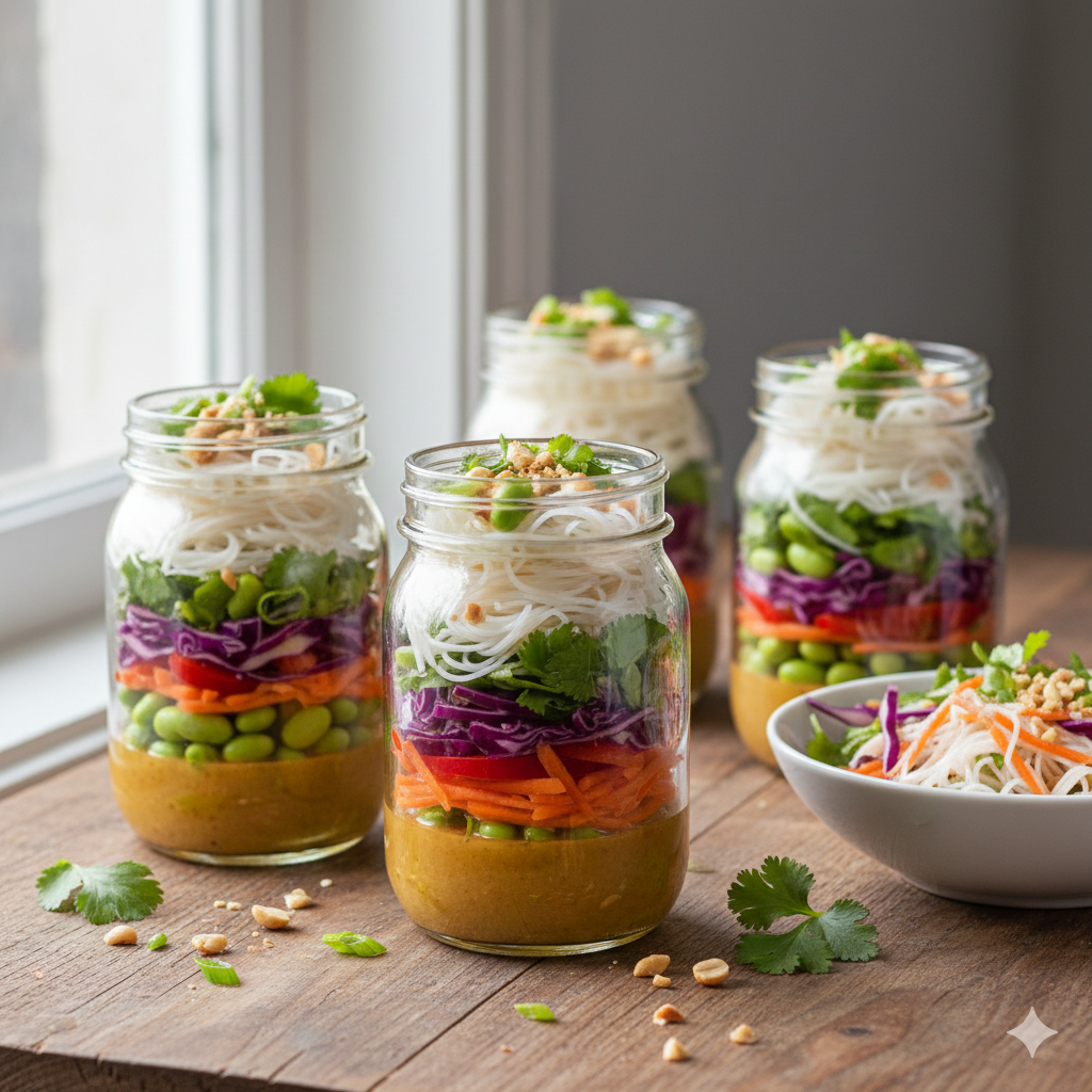 Ultimate Asian Noodle Mason Jar Salad: Easy Meal Prep