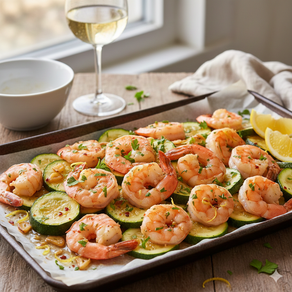 Sheet-Pan Shrimp Scampi with Zucchini: A Modern Twist on a Classic
