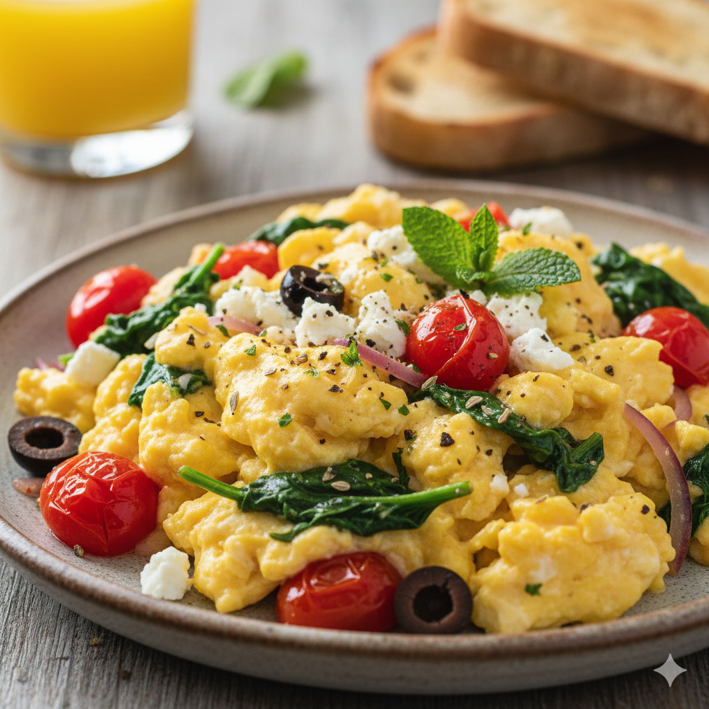 The Ultimate Mediterranean Veggie Scrambled Eggs: A Sun-Drenched Breakfast