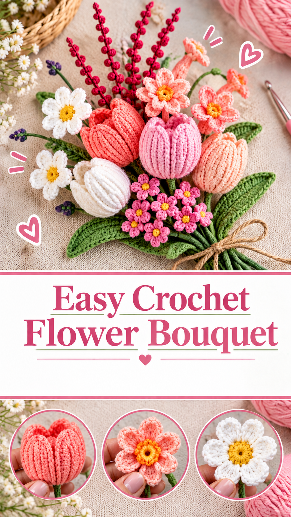 Easy Crochet 5 Petal Flower Pattern for Beginners (Step-by-Step Tutorial)