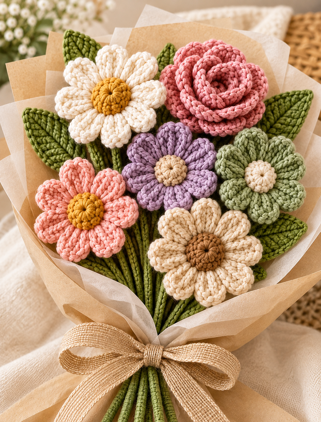 6 Easy Crochet Flower Bouquet Patterns for Beginners – Step-by-Step Tutorial