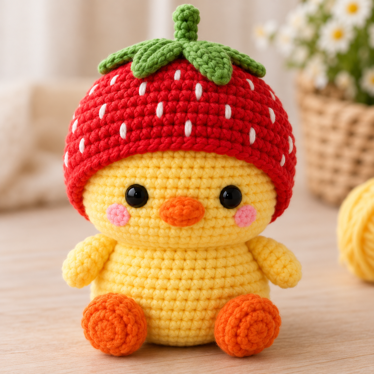 Easy Crochet Strawberry Duck Amigurumi Pattern for Beginners (Step-by-Step Tutorial)